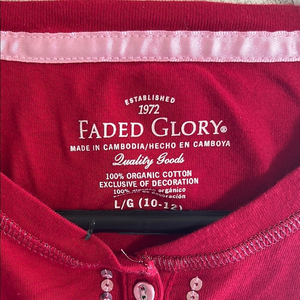 Faded Glory Red Button-Up Shirt - Picture 2 of 4